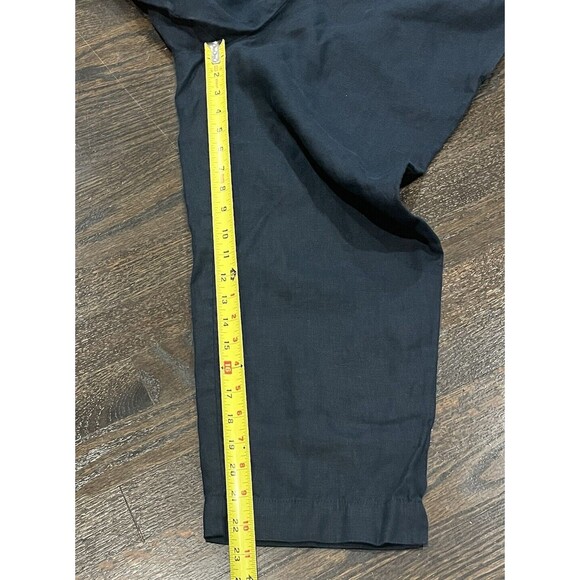 J. Jill Pants Women’s Medium Linen Navy Blue Minimalist Relaxed Comfy Pull On - Picture 7 of 7